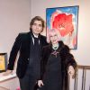 Alexandre Zouari et Marie Beltrami lors du vernissage d'Amanda Lear à la Galerie du Passage à Paris, le 6 février 2019.  © Julio Piatti/Bestimage