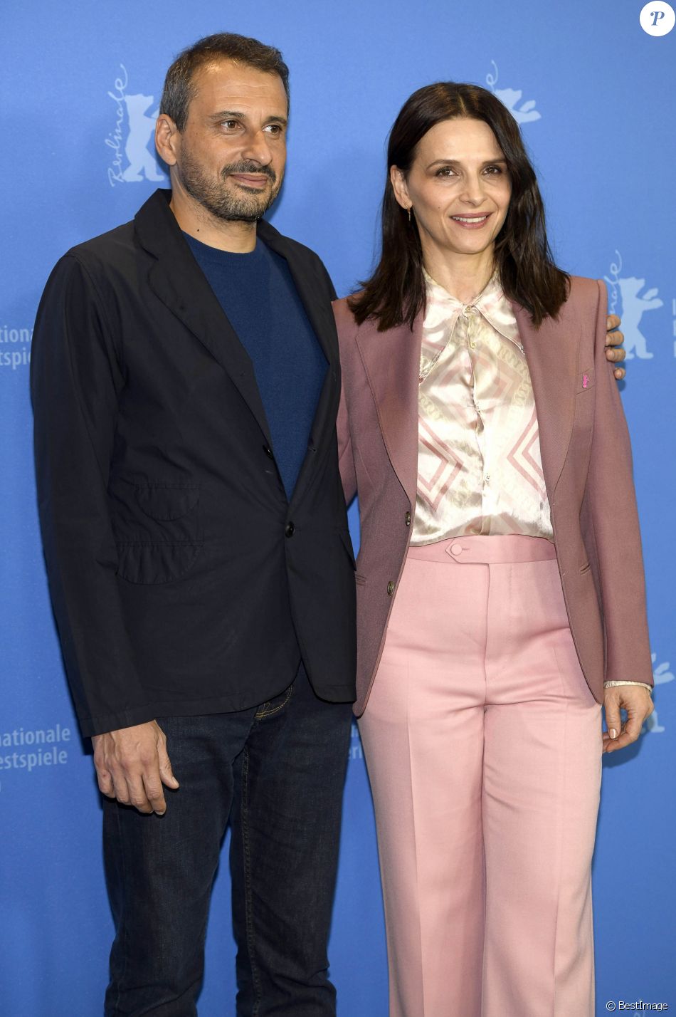 Safy Nebbou et Juliette Binoche - Photocall du film Celle que vous