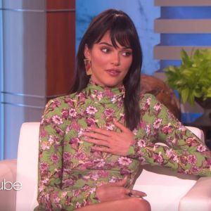 Captures d'écran - Kendall Jenner sur la plateau de l'émission The Ellen Show de Elle Degeneres à Los Angeles le 9 février 2019.  Los Angeles, CA - Kendall Jenner opens up on sister Kylie's pregnancy rumours and why she wasn't in the Kardashian Christmas card, as she appears on The Ellen Show. Her sister Kylie sparked all kinds of internet rumours when she posted a pic of her and Travis Scott getting very cozy with the cryptic caption, "Baby 2." Host Ellen DeGeneres, along with the rest of the world, wonder if this was a pregnancy reveal but Kendall thinks it was more like 'practice'. "I think she was just like: 'We are looking good and we are really into one another and maybe baby number two is gonna happen'," Kendall said. "They're practicing, right? Is that what you call it?" Ellen also asked why Kendall wasn't in the Kardashian family Christmas card, but alas, Kendall lamented that she didn't have a more exciting answer to this oft-raised question. "We were on set all day and we hadn't really planned a Christmas card," Kendall said. "Kim was like: 'We're all ready why don't we just do a Christmas card' and I was like: 'I gotta go'. I had to run with my mom to somewhat of a work thing, so we didn't really have time. But she was totally cool with the final product. I was like, 'You know what? It makes sense, the kids and the moms all good." But Kendall did admit to having fun with the online response to her absence, including posting a picture with her head horribly Photoshopped above the family. She actually said Kim suggested something like that after the picture was taken because she felt so bad Kendall wasn't a part of it. BACKGRID DOES NOT CLAIM ANY COPYRIGHT OR LICENSE IN THE ATTACHED MATERIAL. ANY DOWNLOADING FEES CHARGED BY BACKGRID ARE FOR BACKGRID'S SERVICES ONLY, AND DO NOT, NOR ARE THEY INTENDED TO, CONVEY TO THE USER ANY COPYRIGHT OR LICENSE IN THE MATERIAL. BY PUBLISHING THIS MATERIAL , THE USER EXPRESSLY AGREES TO INDEMNIFY AND TO HOLD BACKGRID HARMLESS FROM ANY CLAIMS, DEMANDS, OR CAUSES OF ACTION ARISING OUT OF OR CONNECTED IN ANY WAY WITH USER'S PUBLICATION OF THE MATERI Pictured: Kendall Jenner BACKGRID DOES NOT CLAIM ANY COPYRIGHT OR LICENSE IN THE ATTACHED MATERIAL. ANY DOWNLOADING FEES CHARGED BY BACKGRID ARE FOR BACKGRID'S SERVICES ONLY, AND DO NOT, NOR ARE THEY INTENDED TO, CONVEY TO THE USER ANY COPYRIGHT OR LICENSE IN THE MATERIAL. BY PUBLISHING THIS MATERIAL , THE USER EXPRESSLY AGREES TO INDEMNIFY AND TO HOLD BACKGRID HARMLESS FROM ANY CLAIMS, DEMANDS, OR CAUSES OF ACTION ARISING OUT OF OR CONNECTED IN ANY WAY WITH USER'S PUBLICATION OF THE MATERIAL09/02/2019 - Los Angeles