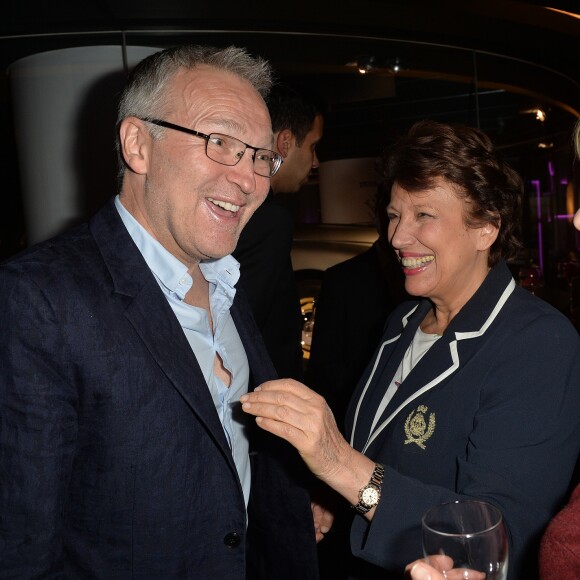 Exclusif - Laurent Ruquier, Roselyne Bachelot et Eve Ruggieri - Anniversaire de Jacques Sanchez au restaurant Nolita à Paris le 29 mai 2016. © Veeren/Bestimage