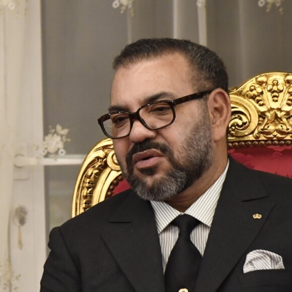 Le roi Felipe VI d'Espagne et le roi Mohamed VI du Maroc ont donné une conférence de presse au Palais Royal à Rabat, le 13 février 2019.