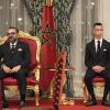 Le price héritier Moulay El Hassan était présent auprès de son père le roi Mohamed VI du Maroc lors des entretiens et de la conférence de presse donnée avec le roi Felipe VI d'Espagne au Palais Royal à Rabat, le 13 février 2019.