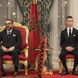 Le price héritier Moulay El Hassan était présent auprès de son père le roi Mohamed VI du Maroc lors des entretiens et de la conférence de presse donnée avec le roi Felipe VI d'Espagne au Palais Royal à Rabat, le 13 février 2019.