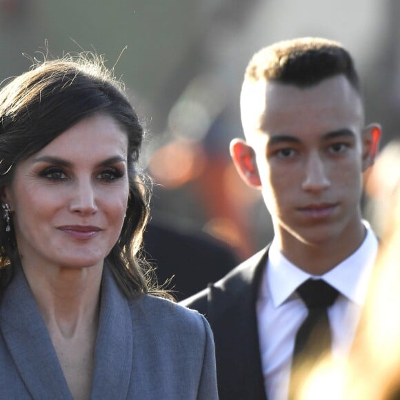 Le roi Felipe VI et la reine Letizia d'Espagne ont été accueillis le 13 février 2019 par le roi Mohammed VI et sa famille à Rabat au Maroc, où les cérémonies officielles de bienvenue ont eu lieu place du Mechouar au palais royal.