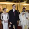 Le roi Felipe VI et la reine Letizia d'Espagne, superbe dans une tenue signée Felipe Varela, étaient les invités du roi Mohammed VI du Maroc et de ses proches (le prince héritier Moulay El Hassan, le prince Moulay Rachid, les princesses Lalla Meryem, Lalla Hasna, Lalla Asmae et Lalla Oum Keltoum) pour un dîner d'Etat au palais royal à Rabat le 13 février 2019 dans le cadre de leur visite officielle de deux jours au Maroc.