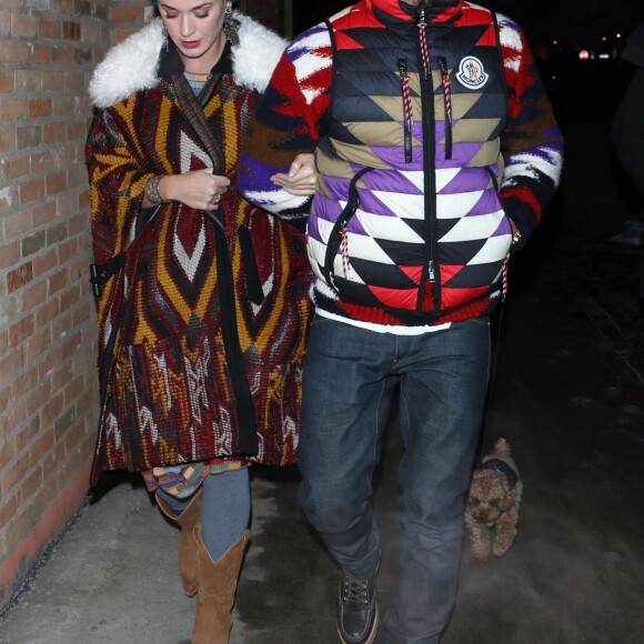 Exclusif - Katy Perry et Orlando Bloom sortent d'un dîner romantique à la station de Aspen le 1er janvier 2019