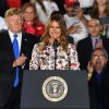 Le président Donald Trump et la première dame Melania Trump parle devant le Venezuelan American Community au Florida international University Ocean Bank Convocation Center à Miami en Floride, le 18 février 2019