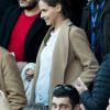 Ophélie Meunier et son mari Mathieu Vergne ont assisté au match de Ligue 1 entre le Paris Saint-Germain et Nîmes au Parc des Princes le 23 février 2019.