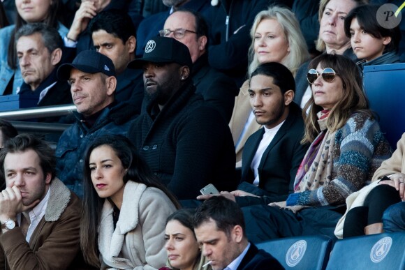 Medi Sadoun et Dylan Robert (César du meilleur espoir masculin 2019 pour le film Shéhérazade) lors du match de Ligue 1 entre le Paris Saint-Germain et Nîmes au Parc des Princes le 23 février 2019.