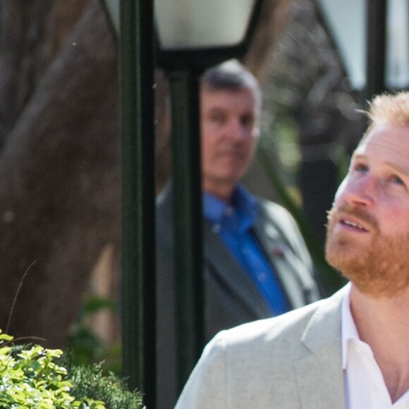 Le prince Harry et Meghan Markle, duchesse de Sussex, enceinte, aux Jardins andalous à Rabat lors de leur voyage officiel au Maroc, le 25 février 2019.