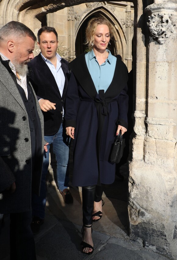 Uma Thurman - Sorties du défilé de mode prêt-à-porter automne-hiver 2019/2020 "Lanvin" à Paris. Le 27 février 2019