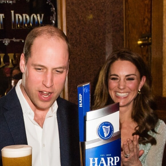 Le prince William, duc de Cambridge, et Catherine (Kate) Middleton, duchesse de Cambridge, lors d'une réception à l'Empire Music Hall à Belfast, le 27 février 2019.