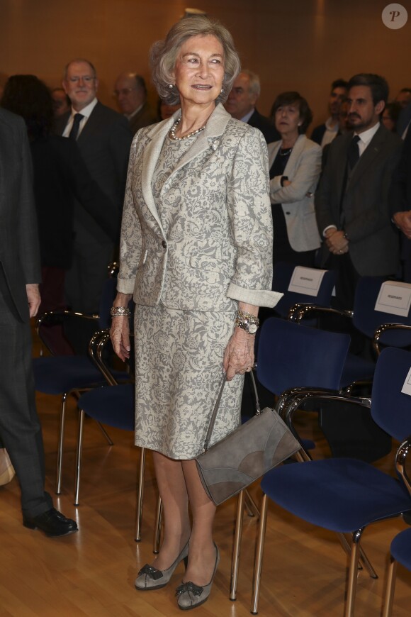 La reine Sofia d'Espagne lors de la cérémonie de remise des prix de la Fondation Reine Sofia pour la recherche contre la maladie d'Alzheimer le 26 février 2019 à Madrid.