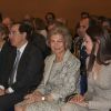 La reine Sofia d'Espagne lors de la cérémonie de remise des prix de la Fondation Reine Sofia pour la recherche contre la maladie d'Alzheimer le 26 février 2019 à Madrid.