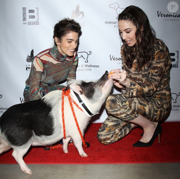 Pickles the Pig, Nikki Reed, Whitney Cummings à la 2ème soirée annuelle caritative The Animal Hope & Wellness Foundation à Culver City, Etats-Unis, le 3 mars 2019