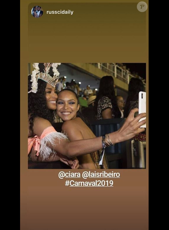 Lais Ribeiro avec le chanteuse Ciara au carnaval de Rio le 3 mars 2019.