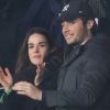Vianney Bureau (Vianney) et sa compagne Catherine Robert dans les tribunes du parc des Princes lors du match de 8ème de finale retour de Ligue des champions opposant le Paris Saint-Germain à Manchester Unted à Paris, France, le 6 mars 2019. © Cyril Moreau/Bestimage