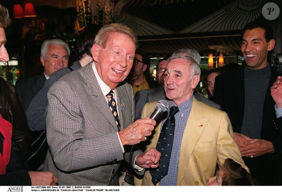 Charles Trénet à l'anniversaire de Charles Aznavour le 23 mai 1999.