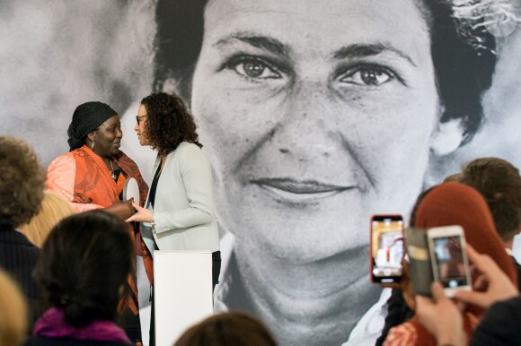 Delphine Horvilleur et Aissa Doumara Ngatansou - Remise du premier prix "Simone Veil" à la Camerounaise Aissa Doumara Ngatansou au palais de l'Elysée à Paris, à l'occasion de la journée mondiale du droits des femmes. Le 8 mars 2019 © Stéphane Lemouton / Bestimage French President Presentation of the Simone Veil prize, at the Elysee Palace, in Paris, on March 8, 2019 during International Women's Day. France's first Simone Veil prize goes to a Cameroonian activist who has worked against forced marriages and other violence against girls and women.08/03/2019 - Paris