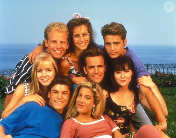 Jennie Garth, Ian Ziering, Gabrielle Carteris, Jason Priestley, Shannen Doherty, Luke Perry, Tori Spelling et Brian Austin Green, le 10 mai 2006.