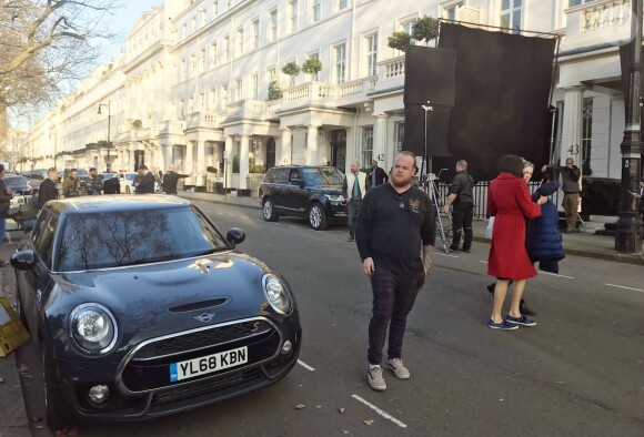 Exclusif - Famke Janssen sur le tournage du film The Capture à Londres le 27 février 2019.