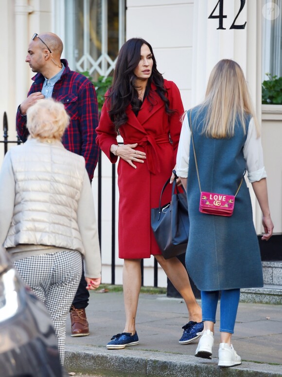 Exclusif - Famke Janssen sur le tournage du film The Capture à Londres le 27 février 2019.