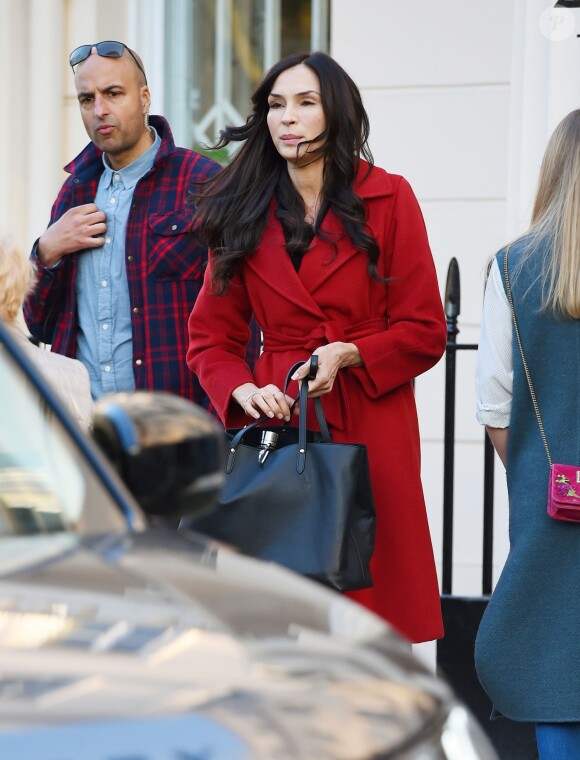 Exclusif - Famke Janssen sur le tournage du film The Capture à Londres le 27 février 2019.