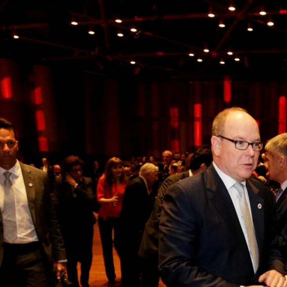 Exclusif - Le prince Albert II de Monaco lors de la cérémonie de remise des diplômes de secourisme de la Croix-Rouge monégasque à l'auditorium Rainier III à Monaco le 11 mars 2019. © Dylan Meiffreit/Nice Matin/Bestimage