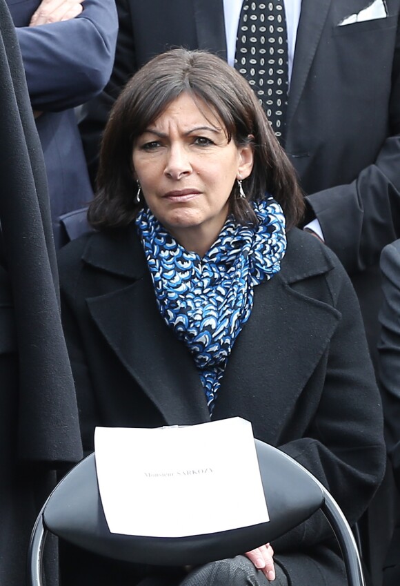 Anne Hidalgo - Obsèques de Antoine Veil au cimetière du Montparnasse à Paris. Le 15 avril 2013