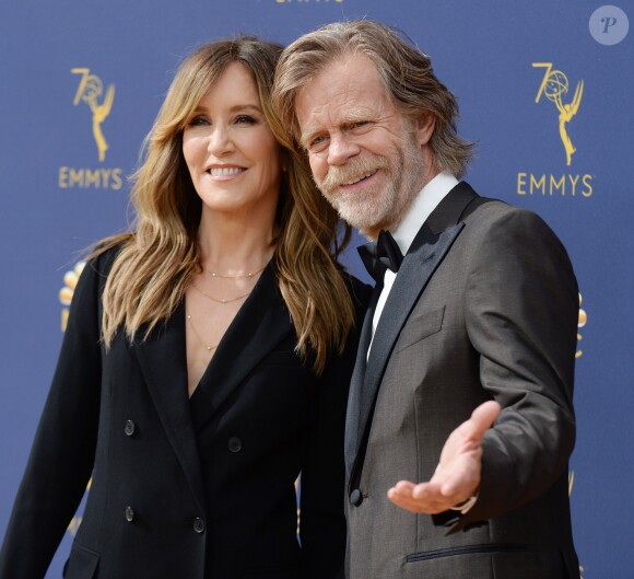 William H. Macy et sa femme Felicity Huffman au 70ème Primetime Emmy Awards au théâtre Microsoft à Los Angeles, le 17 septembre 2018