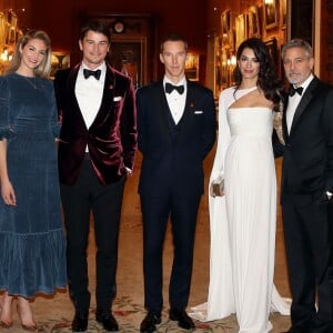 Chiwetel Ejiofor, Luke Evans, Tamsin Egerton, Josh Hartnett, Benedict Cumberbatch, George Clooney et sa femme Amal Clooney - Dîner "The Princes Trust" au Buckingham Palace à Londres, le 12 mars 2019. 