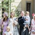  La princesse Madeleine de Suède et son mari Christopher O'Neill lors du baptême de leur fille la princesse Adrienne à Stockholm au palais Drottningholm le 8 juin 2018. 