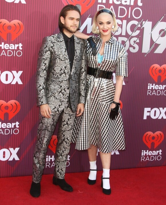 Zedd, Katy Perry au photocall des "2019 iHeart Radio Music Awards" au Microsoft Theatre à Los Angeles, le 14 mars 2019.