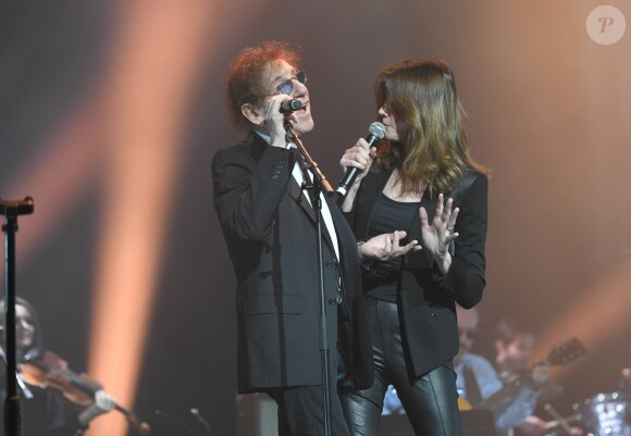 Alain Souchon et Carla Bruni-Sarkozy - 14ème Gala de la Fondation pour la recherche sur Alzheimer à l' Olympia à Paris le 18 mars 2019. © Coadic Guirec/Bestimage