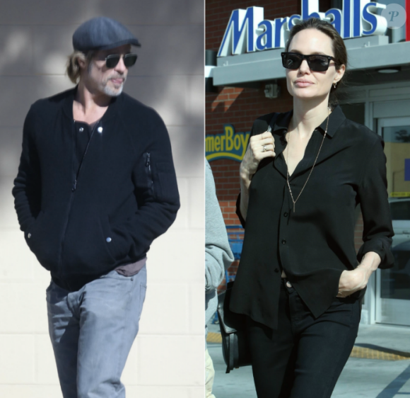 Brad Pitt (le 23 janvier 2019) et Angelina Jolie (26 janvier 2019) à Los Angeles - hotomontage