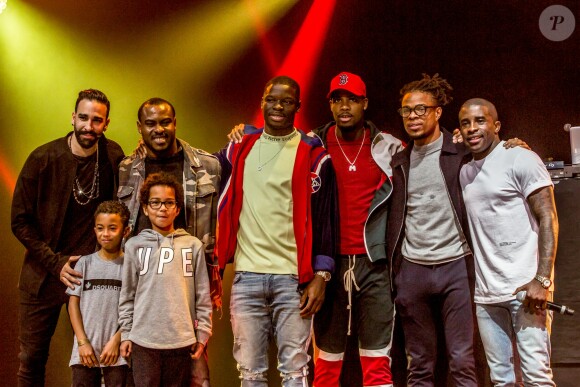 Adil Rami, les joueurs du Losc Mike Maignan, Adama Soumaoro et Rio Mavuba à Lille, le 19 mars 2019.