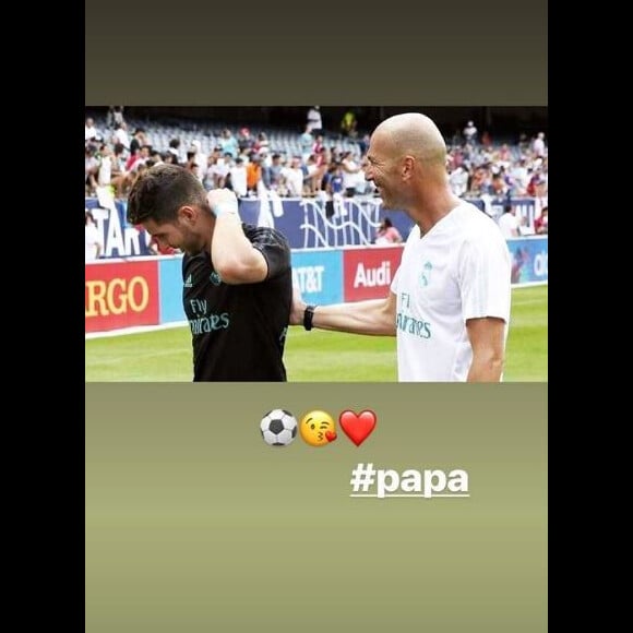 Luca Zidane publie une photo avec son père Zinédine Zidane sur Instagram, le 19 mars 2019.