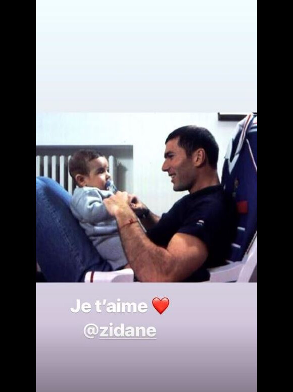 Luca Zidane publie une photo de lui bébé avec son père Zinédine Zidane. Instagram, le 19 mars 2019.