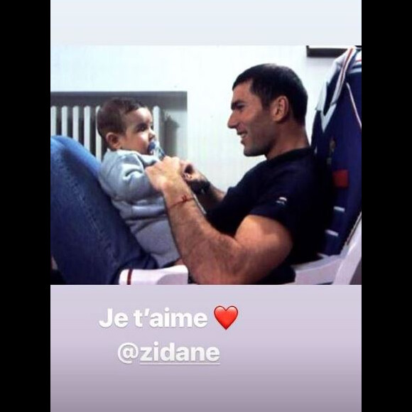 Luca Zidane publie une photo de lui bébé avec son père Zinédine Zidane. Instagram, le 19 mars 2019.
