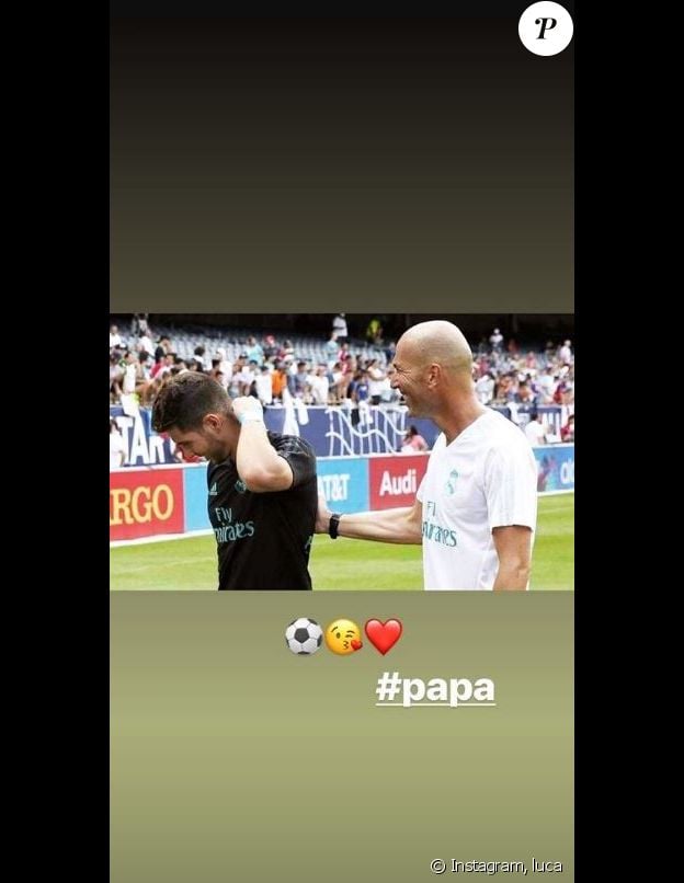 Luca Zidane publie une photo avec son père Zinédine Zidane sur Instagram, le 19 mars 2019.