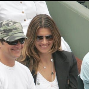 David Hallyday et sa femme Alexandra Pastor à Roland-Garros en 2007.