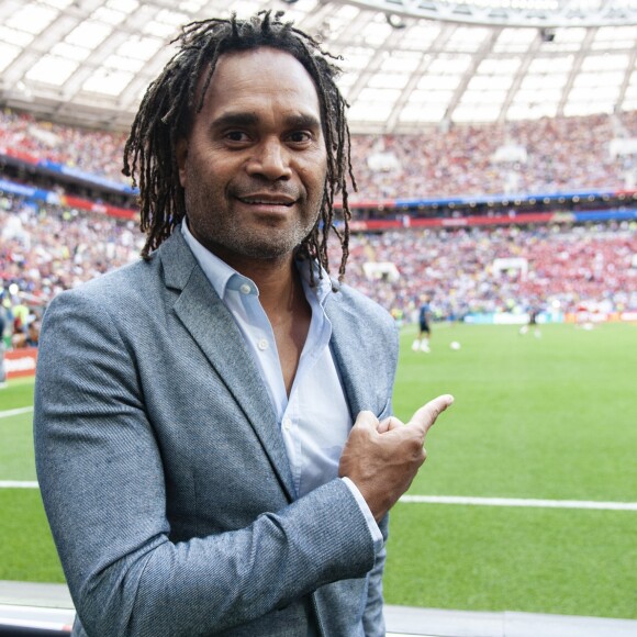 Christian Karembeu - Célébrités dans les tribunes lors du match de coupe du monde opposant la France au Danemark au stade Loujniki à Moscou, Russia, le 26 juin 2018. Le match s'est terminé par un match nul 0-0. © Pierre Perusseau/Bestimage