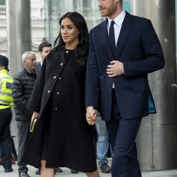 Le prince Harry, duc de Sussex, Meghan Markle, duchesse de Sussex; - Le duc et la duchesse de Sussex viennent signer le livre des condoléances à New Zealand House à Londres en hommage aux victimes de la tuerie de Christchurch. Londres, le 19 mars 2019.