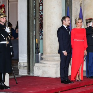 Le président de la République Emmanuel Macron et sa femme Brigitte Macron reçoivent le président de la République populaire de Chine XI Jinping et sa femme femme Peng Liyuan au palais de l'Elysée pour un dîner d'état, Paris, le 25 mars 2019. ©Dominique Jacovides / Bestimage