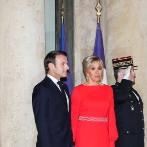 Le président de la République Emmanuel Macron et sa femme Brigitte Macron reçoivent le président de la République populaire de Chine XI Jinping et sa femme femme Peng Liyuan au palais de l'Elysée pour un dîner d'état, Paris, le 25 mars 2019. ©Dominique Jacovides / Bestimage