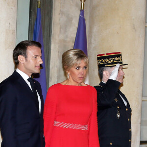 Le président de la République Emmanuel Macron et sa femme Brigitte Macron reçoivent le président de la République populaire de Chine XI Jinping et sa femme femme Peng Liyuan au palais de l'Elysée pour un dîner d'état, Paris, le 25 mars 2019. ©Dominique Jacovides / Bestimage