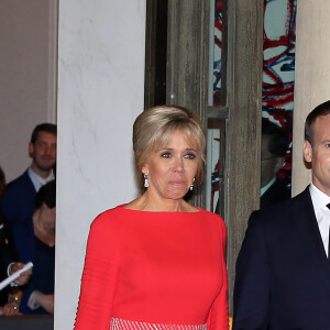 Le président de la République Emmanuel Macron et sa femme Brigitte Macron reçoivent le président de la République populaire de Chine XI Jinping et sa femme femme Peng Liyuan au palais de l'Elysée pour un dîner d'état, Paris, le 25 mars 2019. ©Dominique Jacovides / Bestimage