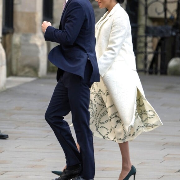 Le prince Harry, duc de Sussex, et Meghan Markle, duchesse de Sussex, lors de la messe en l'honneur de la journée du Commonwealth à l'abbaye de Westminster à Londres, Royaume Uni, le 11 mars 2019.