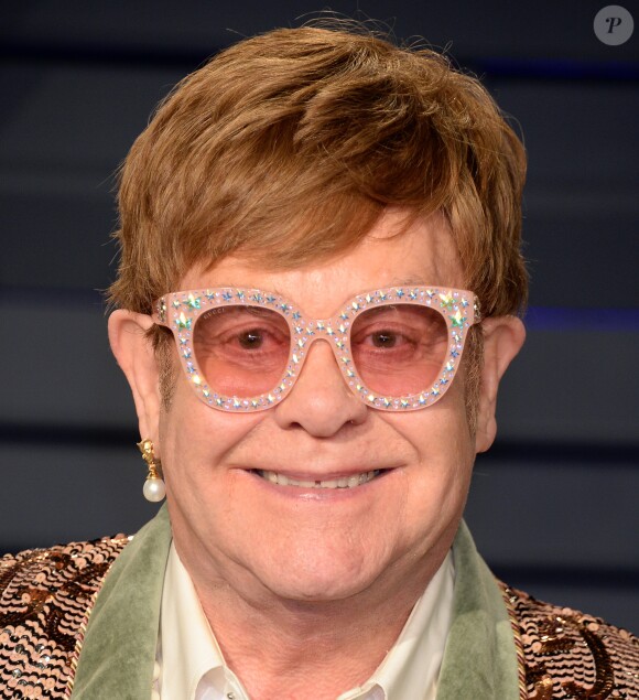 Elton John lors de la soirée Vanity Fair Oscar Party à Los Angeles, le 24 février 2019.