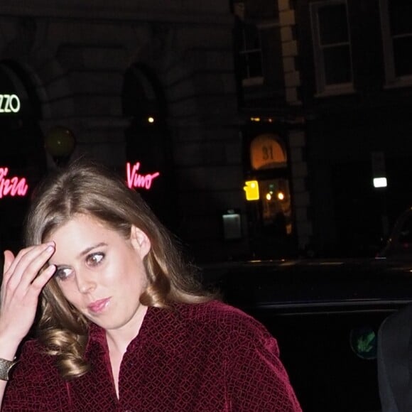 La princesse Beatrice d'York et son compagnon Edoardo Mapelli Mozzi à la soirée Portrait Gala 2019 au musée National Portrait Gallery à Londres, Royaume Uni, le 12 mars 2019.